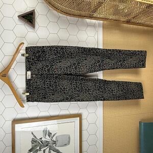 Milla Greece Luxury Green Leopard Print Slim Fit Pants - Size - Small